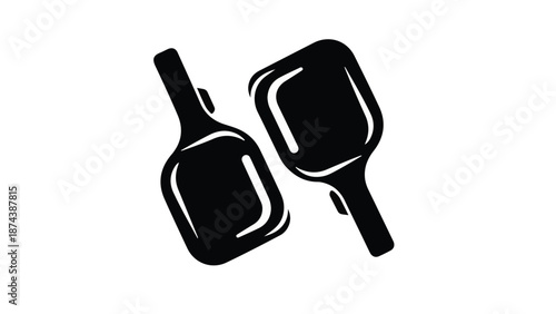 Simple black icons of wine bottle and glass
