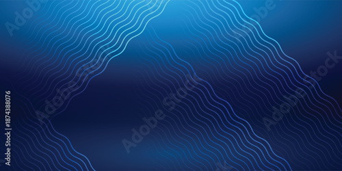 Blue Abstract Wave Pattern Background With Smooth Neon Lines For Digital Design eps10