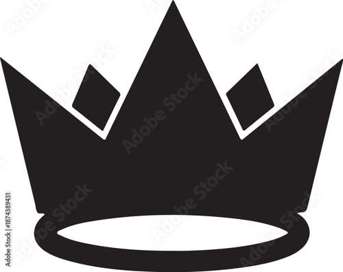 Royal Crown Silhouette Icon
Simple Black Crown Symbol Design
King or Queen Crown Minimal Silhouette