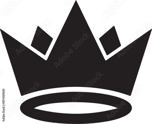 Royal Crown Silhouette Icon
Simple Black Crown Symbol Design
King or Queen Crown Minimal Silhouette
