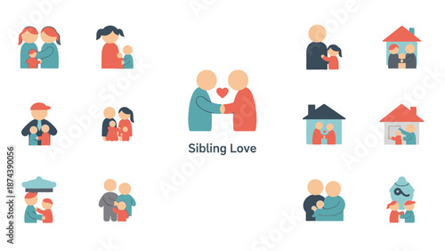 Illustration of Sibling Love and Family Bonding.
