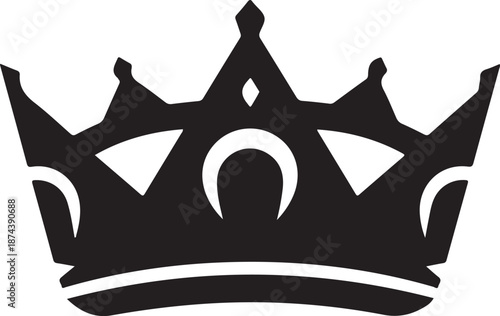 Royal Crown Silhouette Icon
Simple Black Crown Symbol Design
King or Queen Crown Minimal Silhouette