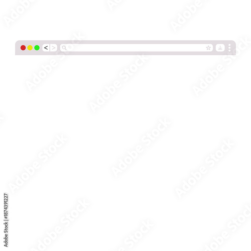 Konstfotografi Minimalist Web Browser Window Frame Vector Illustration on Transparent Backgroun