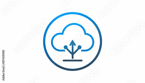 Cloud Storage Icon Representing Data Upload and Synchronization