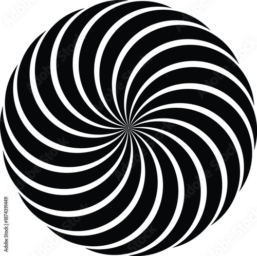 Wallpaper Mural abstract black and white spiral circle optical illusion Torontodigital.ca