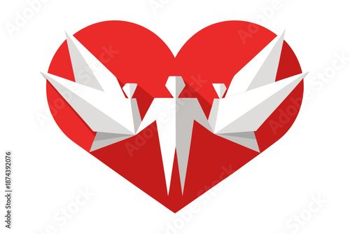 red heart in the shape of heart