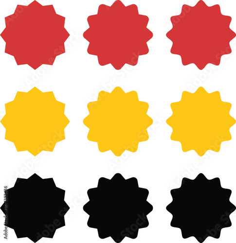 Decorative burst stickers for seasonal clearance and flash sale events vector