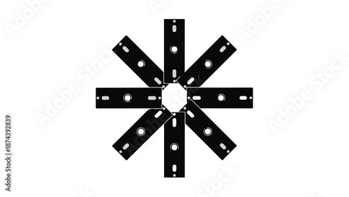 Geometric starburst design with black and white pattern