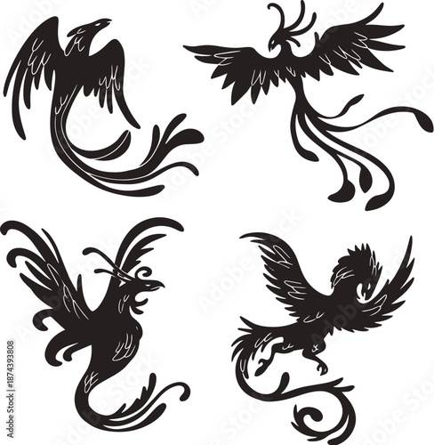 Vector heraldic symbols set for vintage labels and emblems vector