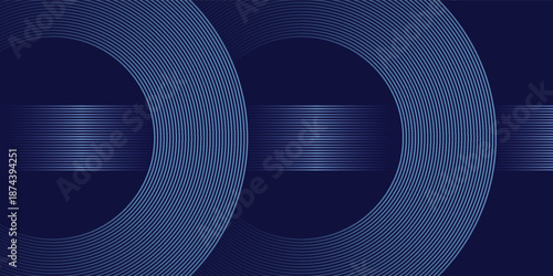 Abstract blue glowing geometric lines modern shiny blue circle lines pattern. Suit for for ads, flyer, poster, web. Digital screen. Premium banner. Copy space. Business card. Cover design