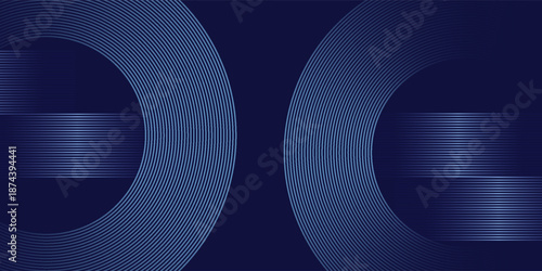 Abstract blue glowing geometric lines modern shiny blue circle lines pattern. Suit for for ads, flyer, poster, web. Digital screen. Premium banner. Copy space. Business card. Cover design