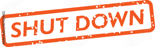 Grungy orange shut down stamp
