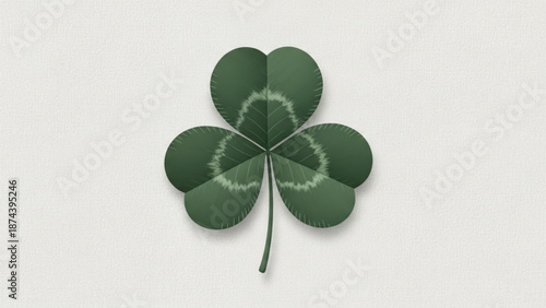 A green four-leaf clover illustration on a plain background, symbolizing good luck and nature