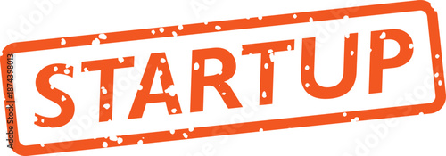 Orange startup rubber stamp