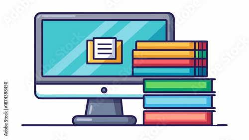 Digital and traditional learning resources Vector