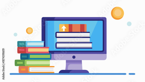 Digital learning library Vector