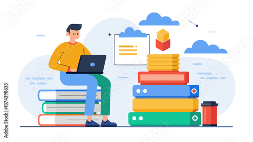 Student studying with financial support Vector