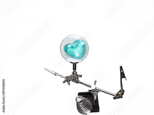 Wallpaper Mural Unique Heart-Shaped Decorative Object with Stand and Round Base for Home or Office Decor Valentines Day white background Torontodigital.ca