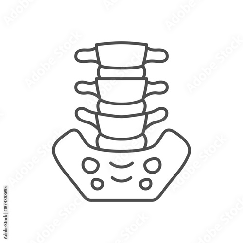 Human sacrum line outline icon