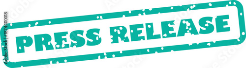 Grunge press release rubber stamp on white background
