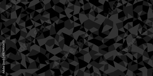 Low polygon cubic black paper design. vector poly triangle texture. geometric pattern triangular. wall tile metal cube triangle wallpaper background.