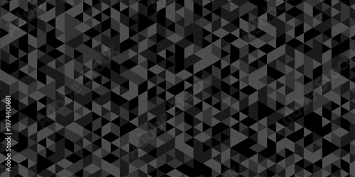 Low polygon cubic black paper design. vector poly triangle texture. geometric pattern triangular. wall tile metal cube triangle wallpaper background.