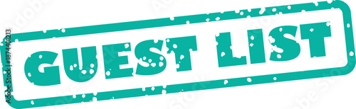 Grungy teal guest list stamp