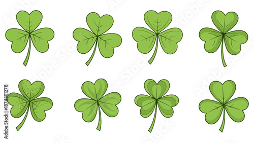 Clover icon collection. Saint Patrick's Day. vector ilustration.