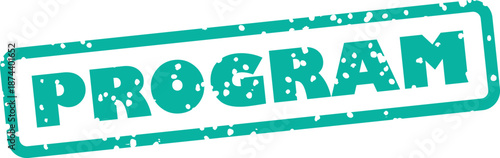 Grungy teal program stamp