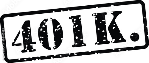 distressed 401k stamp with grunge effect