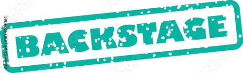 Teal grunge backstage stamp