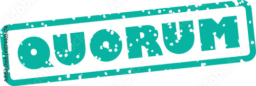 Photos Teal grungy quorum stamp on transparent background