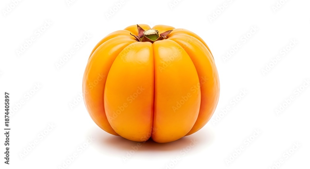 Obraz premium Fresh Ripe Garcinia Cambogia Fruit Isolated on White Background