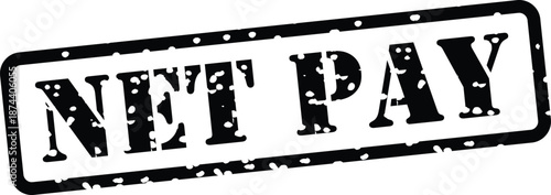 Net pay stamp with grunge effect