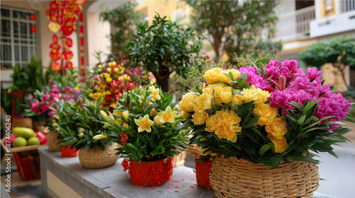 Wallpaper Mural February 6 2025 spring flower festival, Binh Dong Wharf Ho Chi Minh, City Vietnam preparation traditional, Lunar New Year cultural, celebration display, with copy space Torontodigital.ca