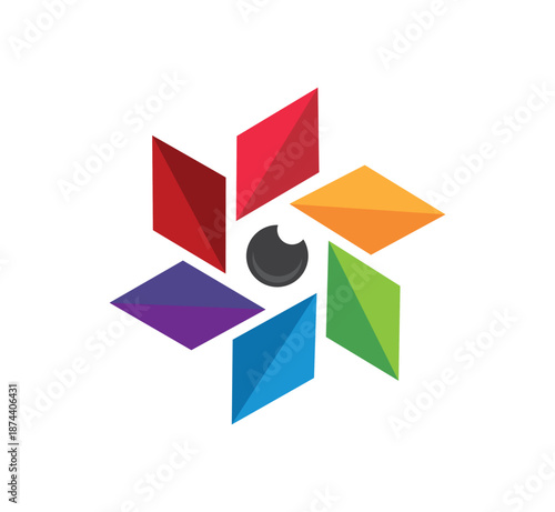 Multicolored Shutter Eye Logo