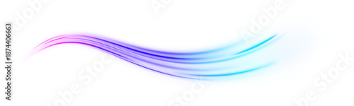 Futuristic city highway traffic visualized with neon blue laser lines. Speed motion, dynamic light trails, wave energy swirl, and glowing flow. Abstract vector illustration PNG.