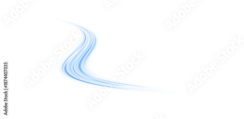 Neon blue laser speed lines highlight motion across urban traffic roads. Light wave trails and glowing energy swirl form a futuristic scene. Modern vector illustration PNG.