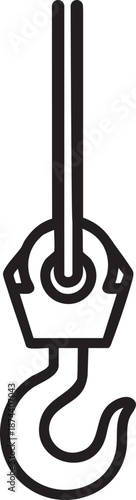 Crane hook lifting equipment vector illustration