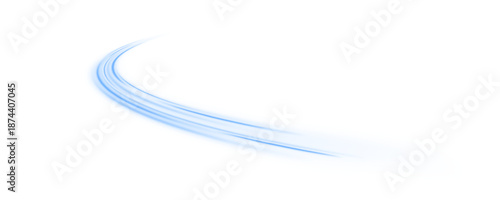 Futuristic city highway traffic visualized with neon blue laser lines. Speed motion, dynamic light trails, wave energy swirl, and glowing flow. Abstract vector illustration PNG.