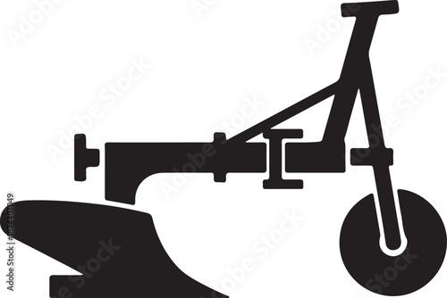 Tractor plow agricultural equipment illustration