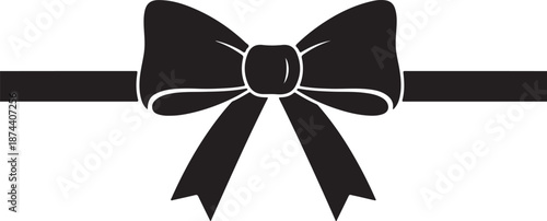 A simple black bow on a white background