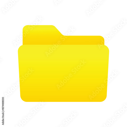 Yellow Folder Icon for Digital File Storage in Minimal Vector Style