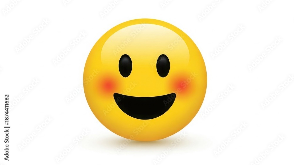 Fototapeta premium Blushing smiley face with bright cheerful expression