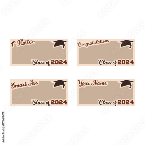 Graduation Money Holder SVG Set, Personalized Name Custom Text, Laser Cut Files Glowforge Silhouette Cricut Class of 2024 Graduates
