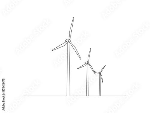 Wind turbines renewable energy illustration