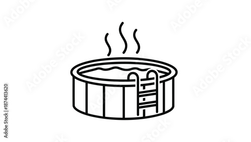 Hot tub line art icon