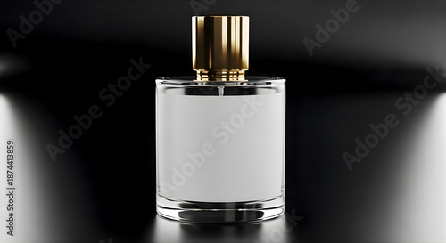 Clear Perfume Glass Bottle with Cork – Minimalist Packaging Mockup