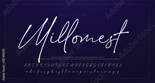  letter design with signature font style 