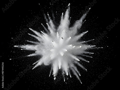 Abstract image of a dynamic white powder burst